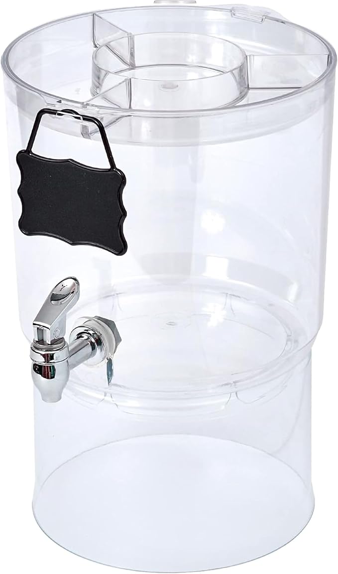 Buddeez Beverage Dispenser With Stand 2 Gallon Tritan Clear Large Plastic Drink Dispensers for Parties Top Lid For Cups & ...