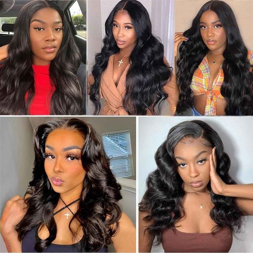 Human Hair Bundles Body Wave 18 20 22 24 Inch 100% Unprocessed Brazilian Body Wave 4 Bundles Human Hair Extensions for Women Quick Weave Natural Color