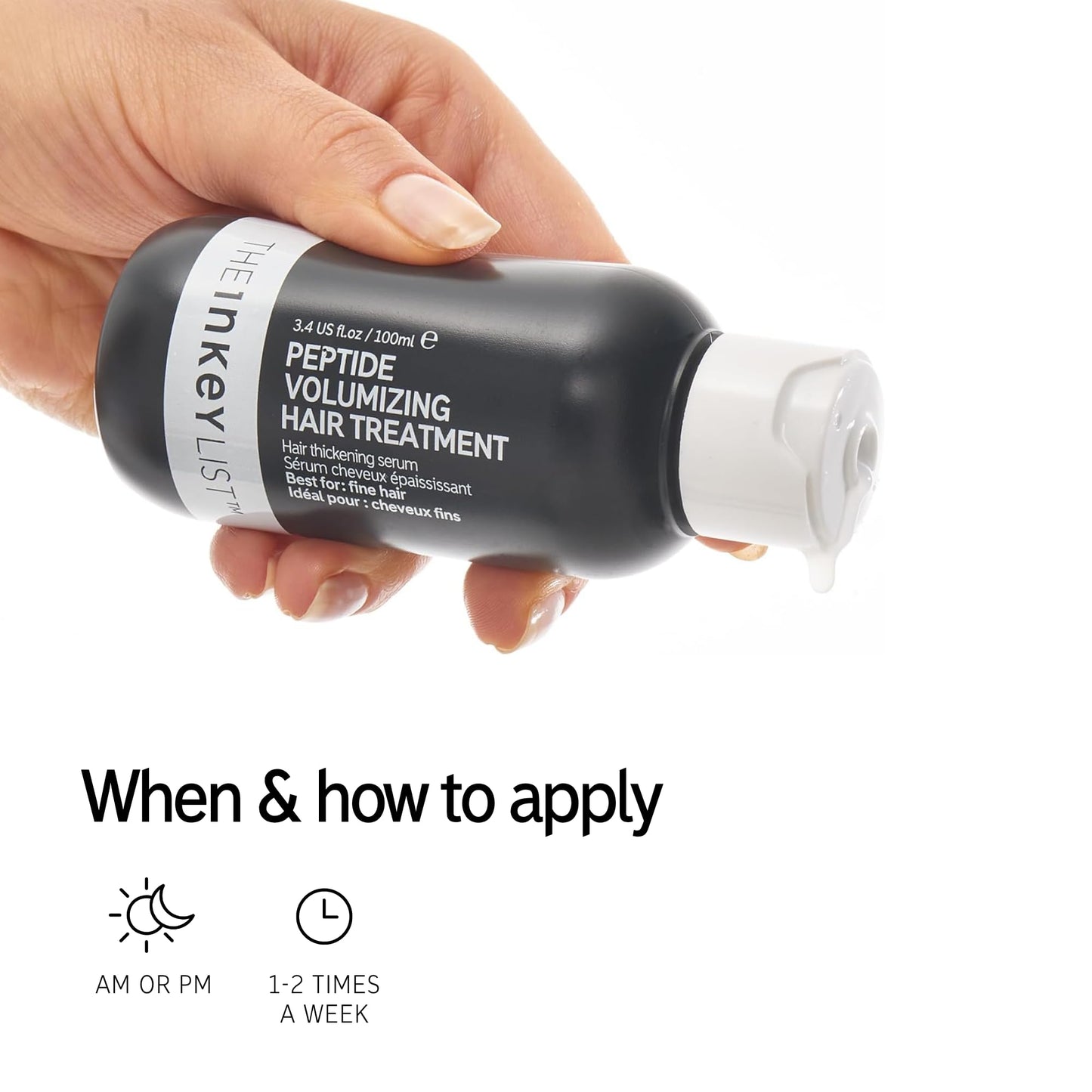 The INKEY List Peptide Volumizing Hair Treatment, 3.38 fl oz - Lightweight ,Serum Helps the Appearance of Thickness and Volume f