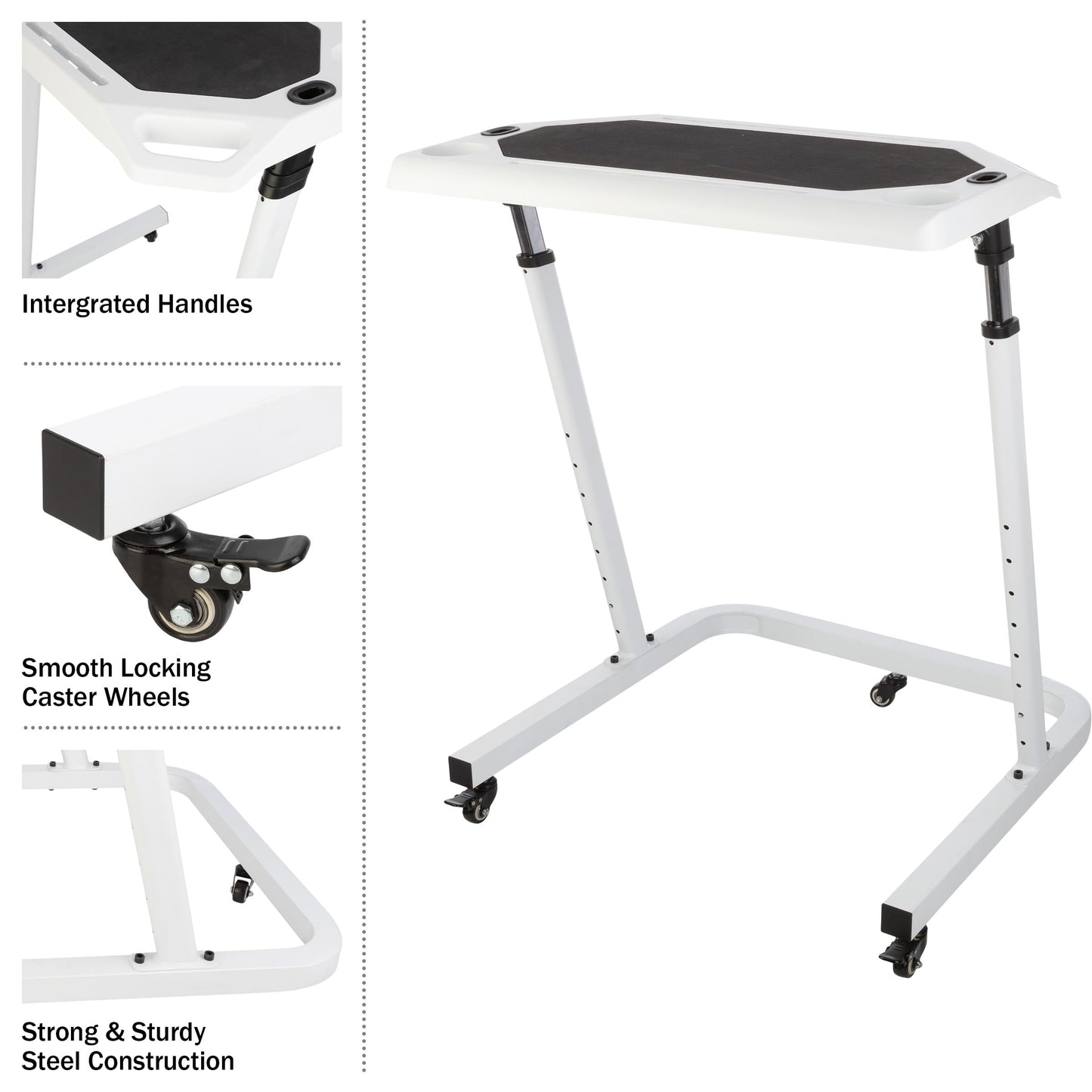 Bike Desk - Rolling Laptop Cart for Stationary Bike or Trainer - Adjustable Standing Desk to Exercise While Working or Watching TV by RAD Cycle