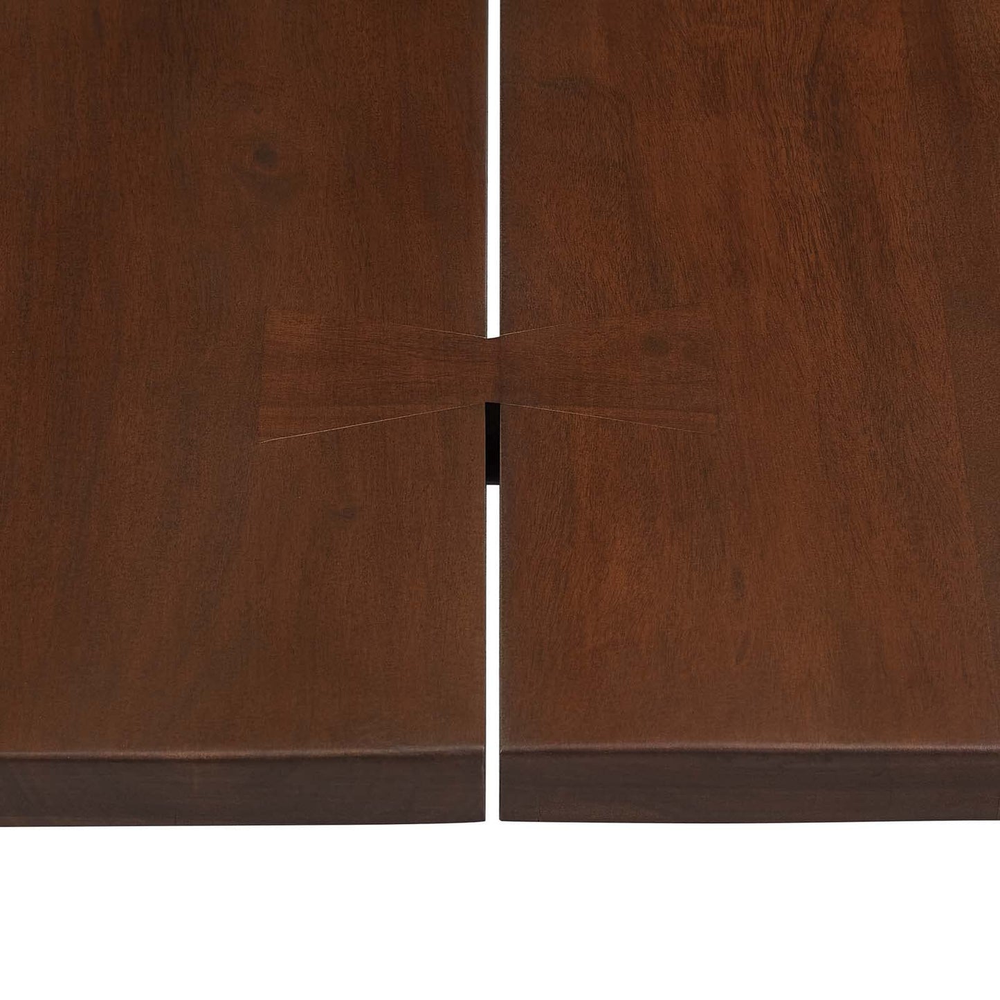 Modway Ardor 96" Live Edge Acacia Wood Rectangular Dining Table in Gold Walnut