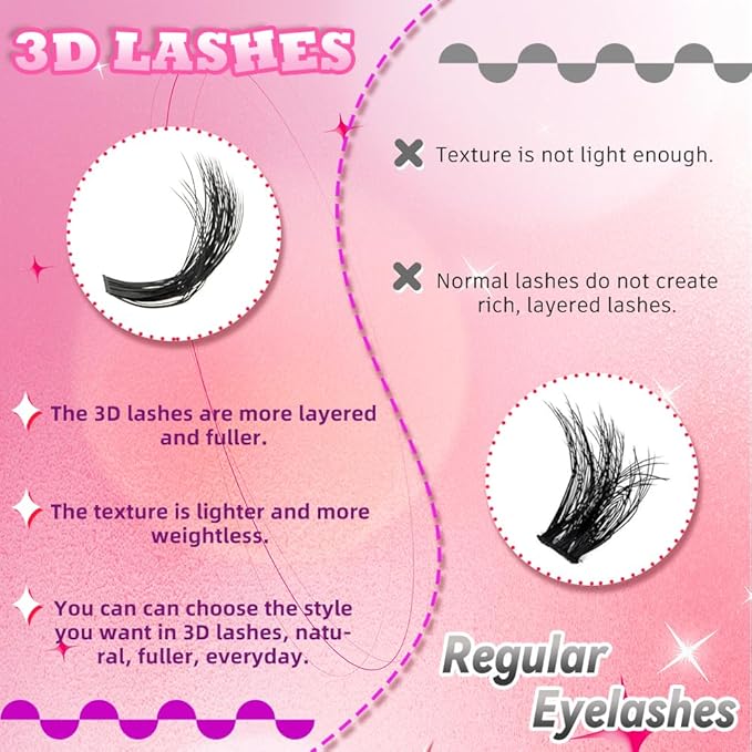 FADLASH Lash Extension Kit 80D+100D 280Pcs Lash Clusters D Curl DIY Eyelash Extension Kit with Lash Bond and Seal Lash Applicator 3D Effect Lash Cluster Kit fluffy (80D+100D Kit, Mix 12-18mm)