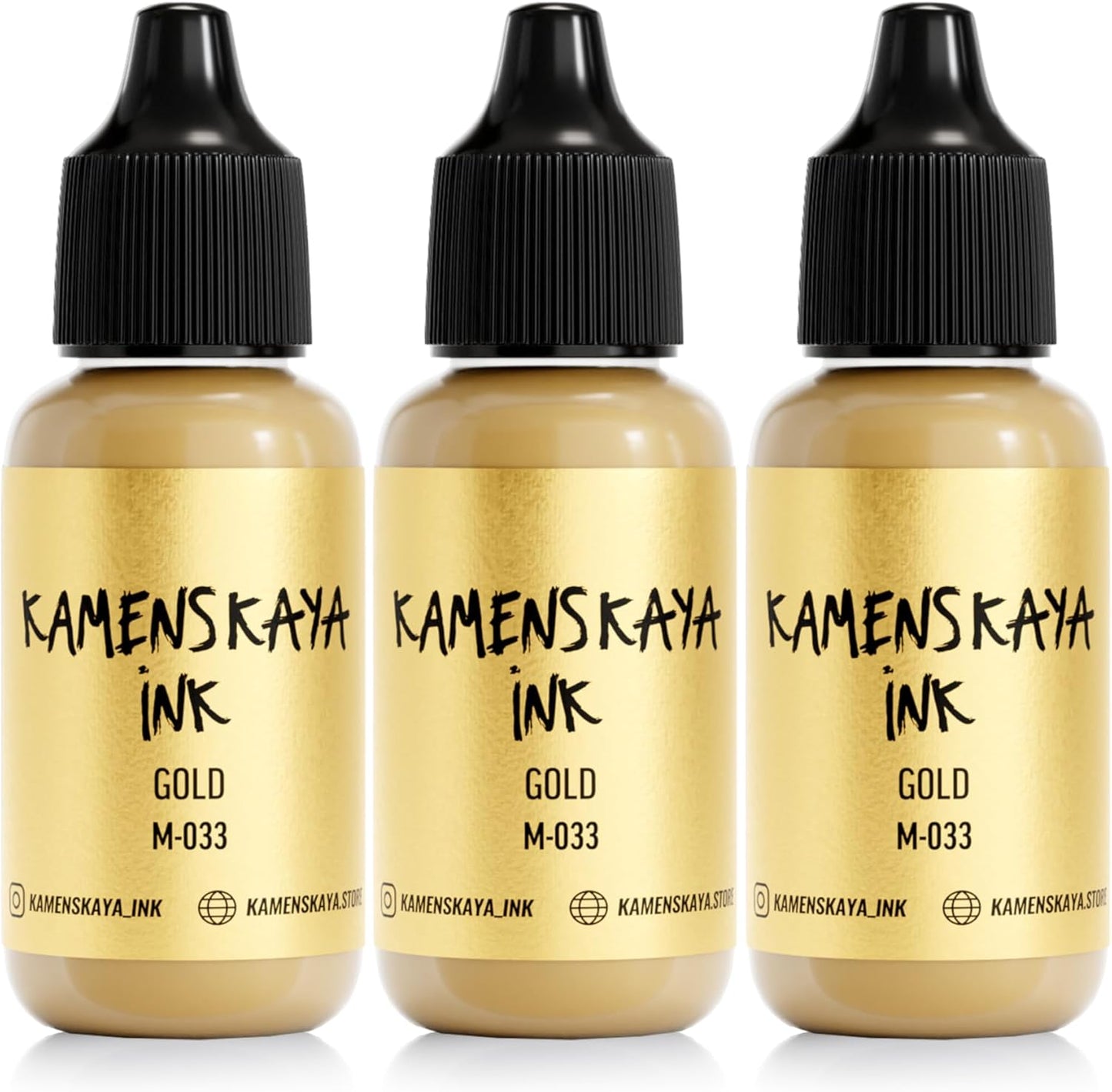Metallic Alcohol Ink Set: Gold Alcohol Ink, 3 pcs 0.51 fl oz (15 ml) Each