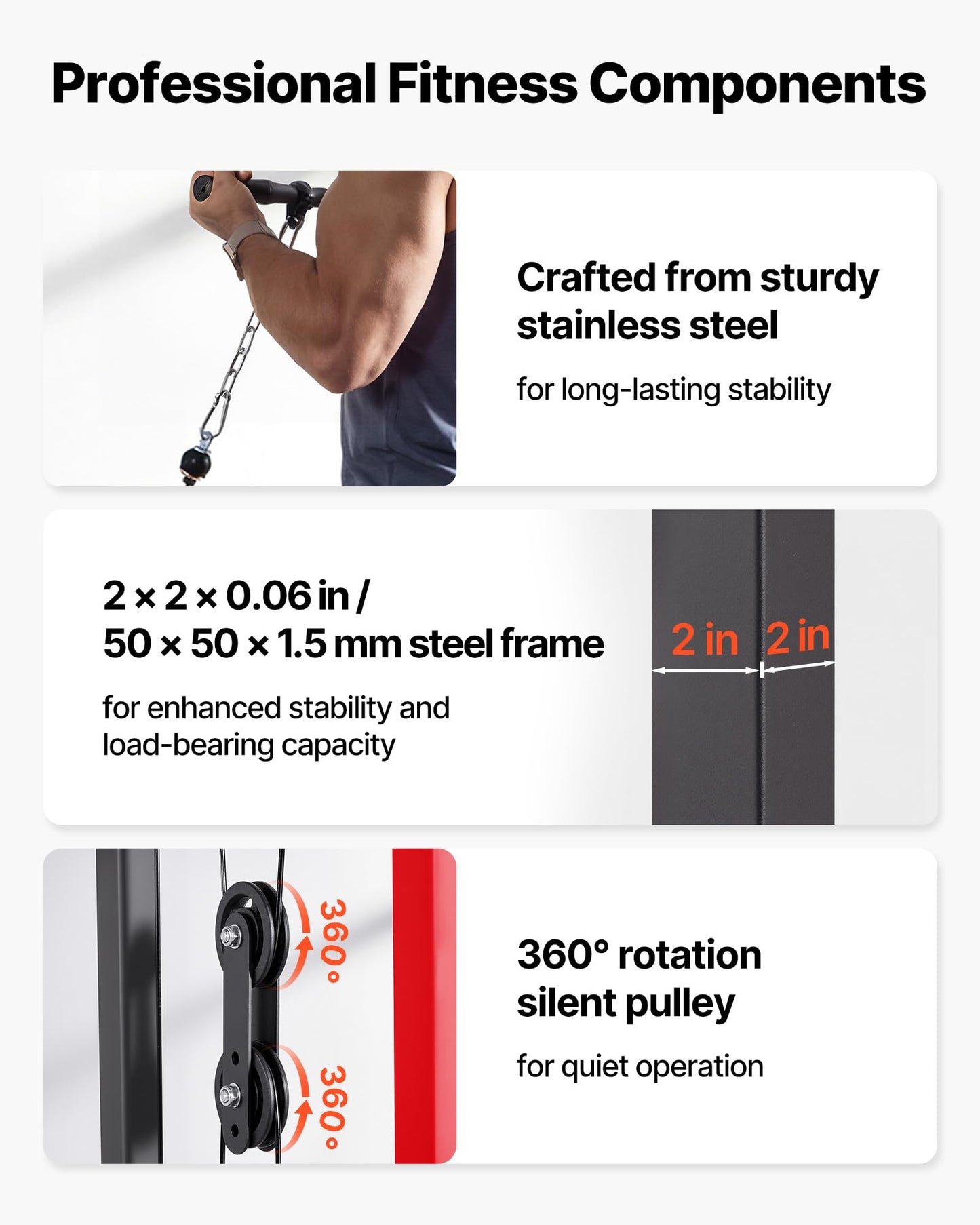 VEVOR LAT Pull Down Machine, 2-in-1 Row Cable Machine, Cable Machines Home Gym with Adjustable Seat&Height, 4-Level Adjustable Foam Roller, Load 500 lbs LAT Tower for Back, Chest, Tricep