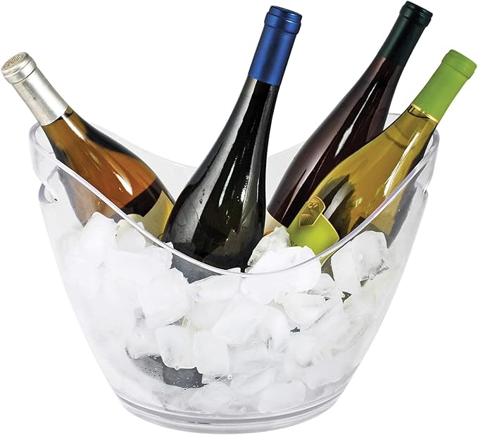 True Chill Acrylic Ice Buckets for Parties and Drinks, 2.11 Gallons (8 Liters) Wine Beer Champagne Bucket, Beverage Tubs H...