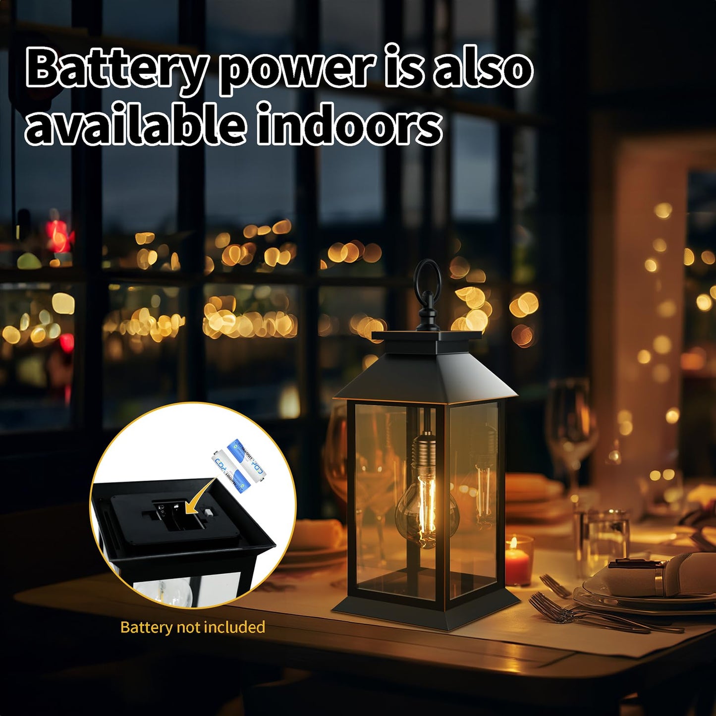 AYTPU 2 Pack Hanging Solar Lanterns Glass Solar Lights Outdoor Waterproof Upgraded Solar and 2 AA Batteries Powered, for Outside Porch, Patio and Indoor Tables, Mantelpiece