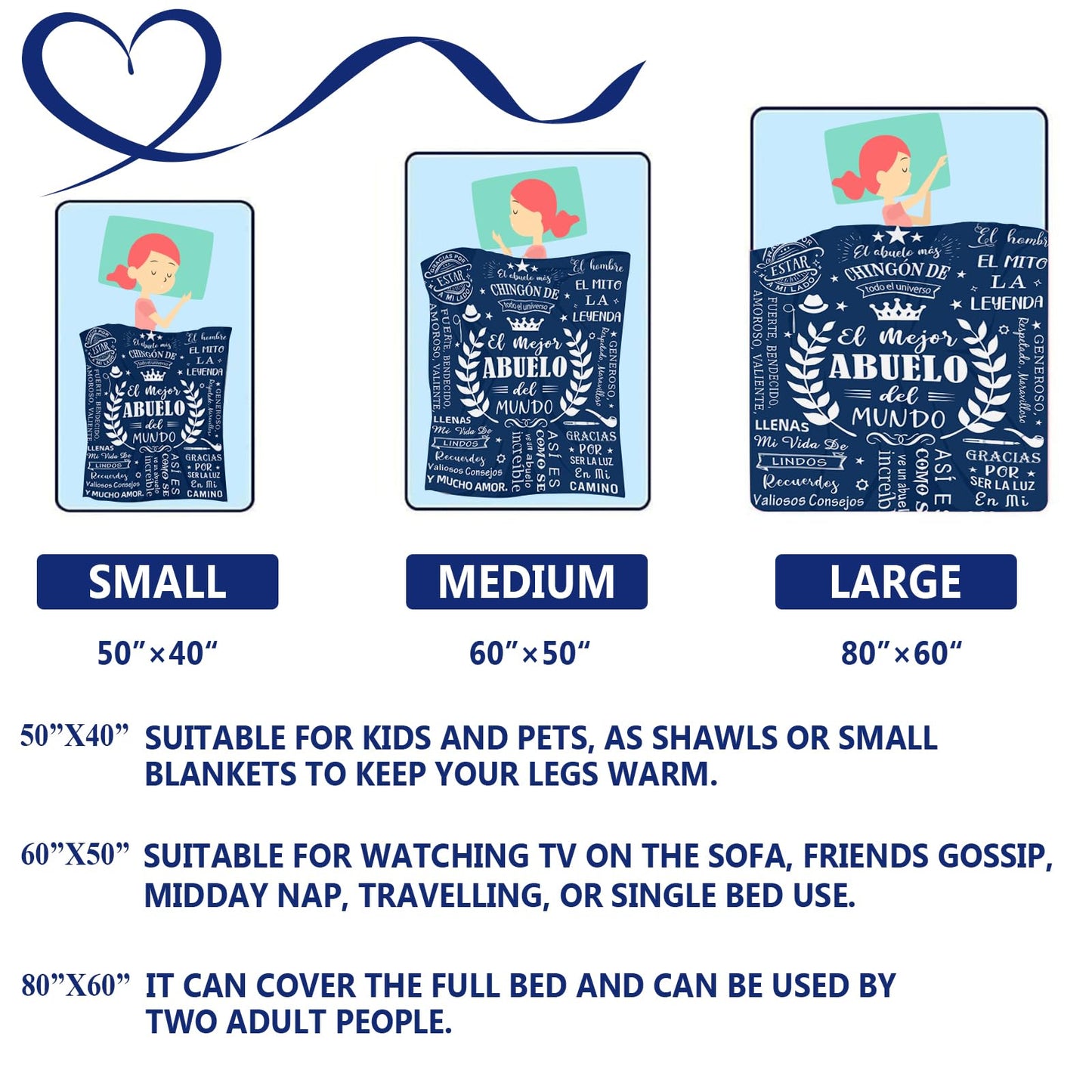 Nicetous Abuelo Gifts, Abuelo Blanket 50x60in, Regalos para Abuelo/Abuelito, Abuelito Gift, Mejor Abuelo del Mundo, Gifts for Abuelo, Abuelo Blanket Spanish, Abuelo Birthday Gifts