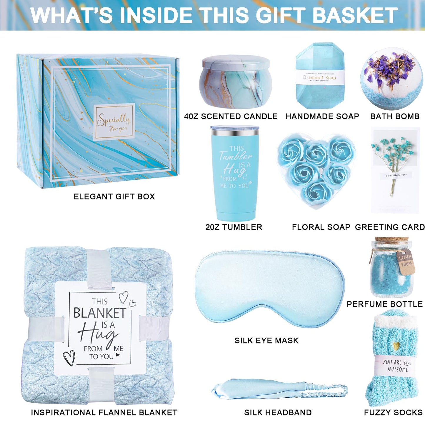 Self Care Gifts for Women, Get Well Gifts for Women, Care Package, Get Well Soon Gift Baskets, Spa Gift Basket, Birthday, Mother's Day Valentines Christmas for Mom Sister Wife Grandma Her Best Friend