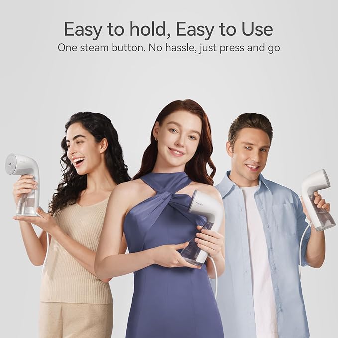 HiLIFE Upgraded Steamer for Clothes, Handheld Portable Design, 1100W Powerful Steam, 300ml Larger Tank & No Leak Tech, 30S Fast Heat-up, Quick Wrinkle Remover, Compact Size for Travel, ONLY 120V