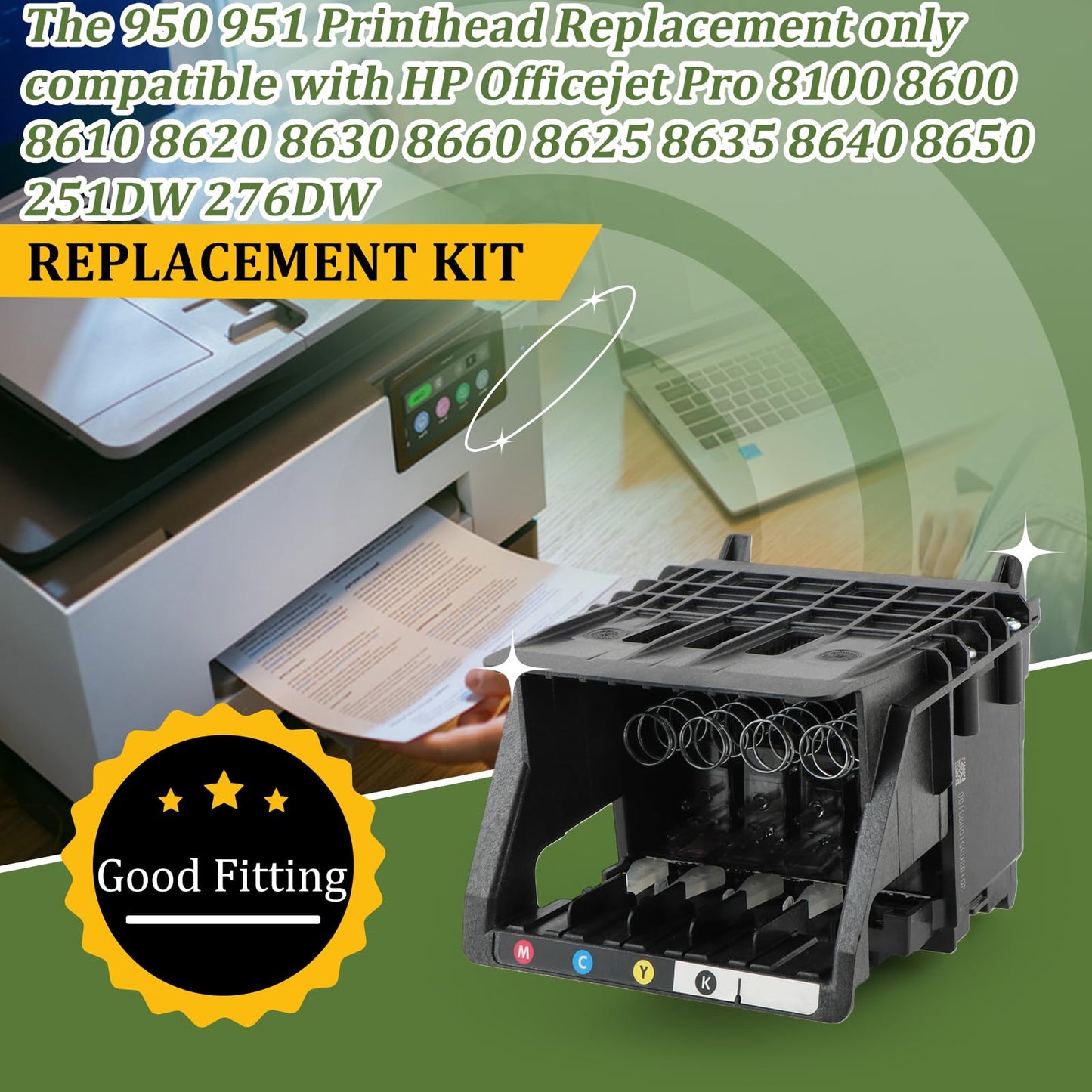 950 951 Printhead Replacement for HP Officejet Pro 8100 8600 8610 8620 8630 8660 8625 8635 8640 8650 251DW 276DW Printer (with Chip)