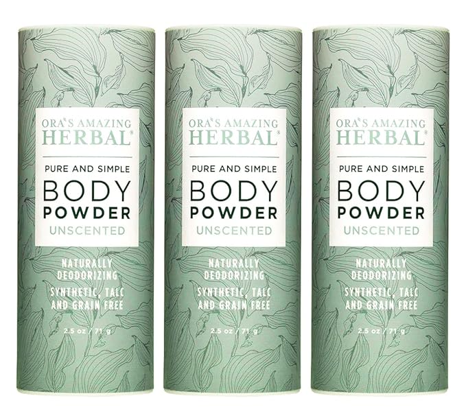 Fragrance Free Body Powder for Women and Men, Unscented Talc Free Talcum Powder, Cornstarch Free Dusting, After Waxing, Natural Sugaring, Foot Powder, Dry Shampoo
