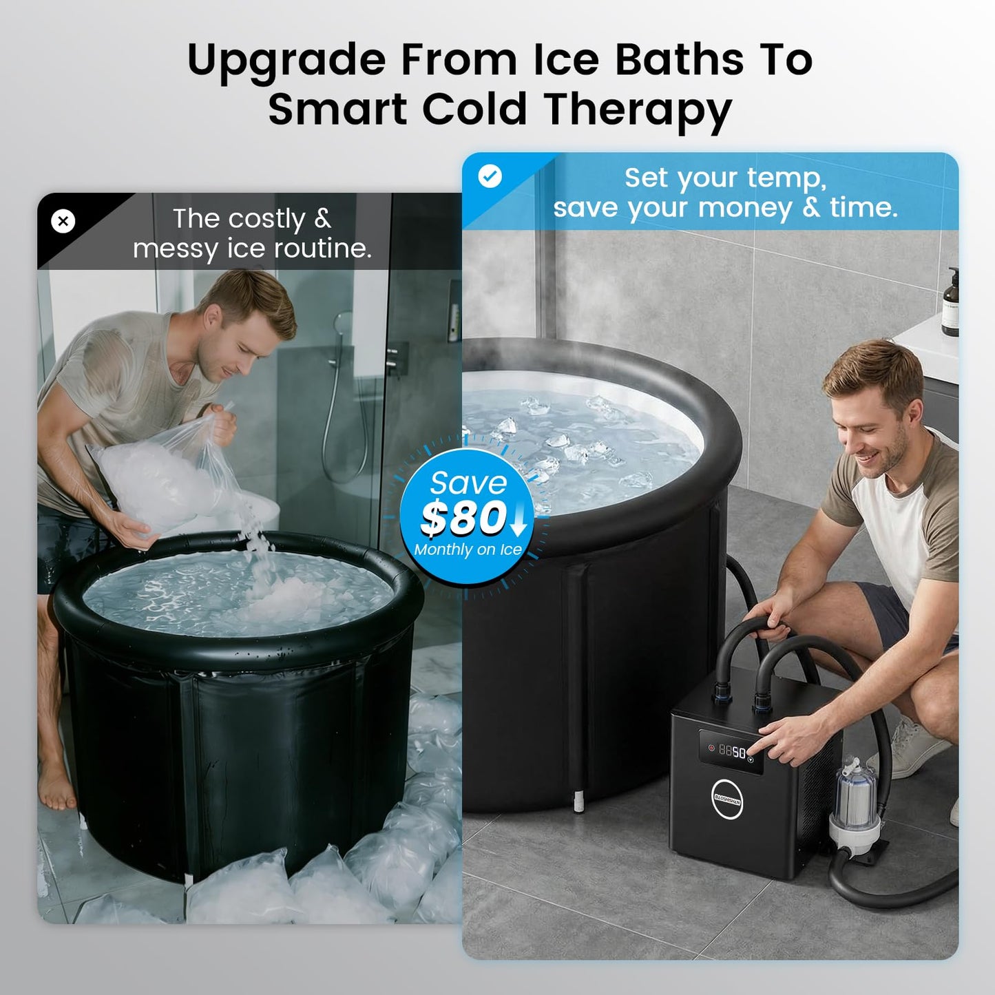 BAOSHISHAN 1/3 HP Cold Plunge Chiller with Pump & Filter for Ice Bath Tubs