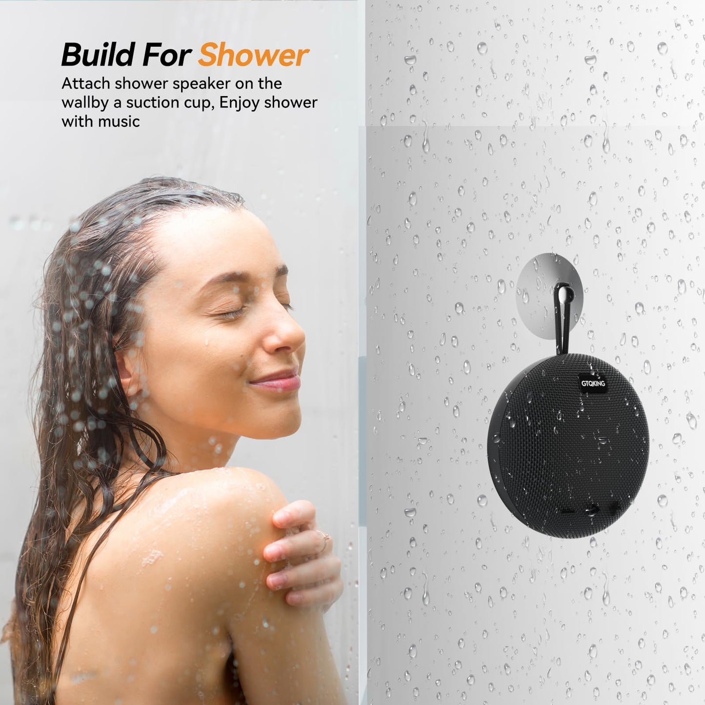 Shower Speaker IPX8 Waterproof Bluetooth 5.3 Portable Speaker with Loud HD Sound and Robust Bass, 24H Playtime for Outdoor Activities