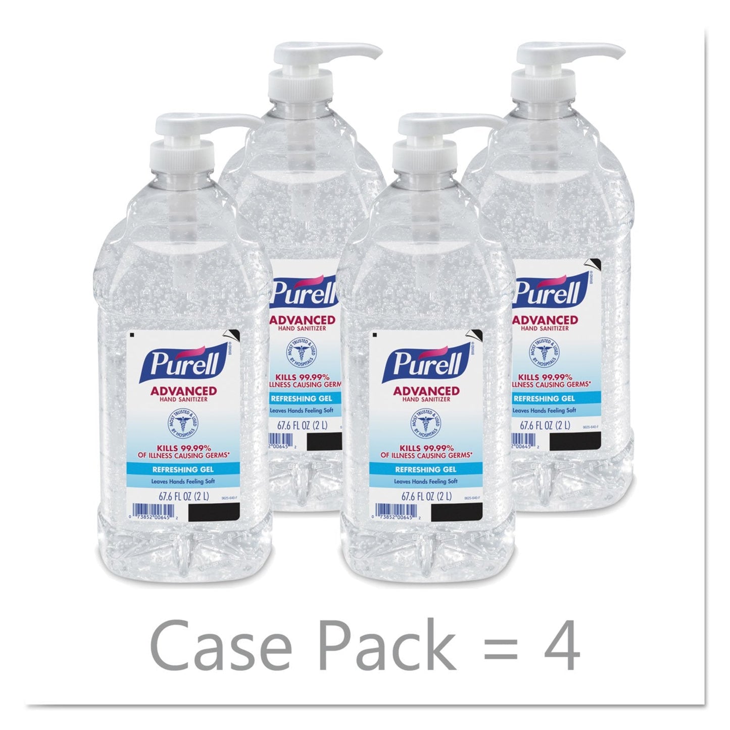 PURELL 962504CT Advanced Instant Hand Sanitizer, 2-Liter Bottle, 4 per Carton