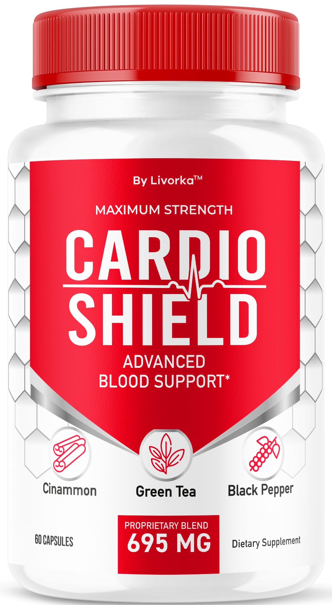 Cardio Shield Capsules - Official Cardio Shield Supplement Support Vitamin Pills, All Natural Cardio Shield Advanced Premium Formula Wellness & Overal Health Review, 60 Capsules for 1 Month