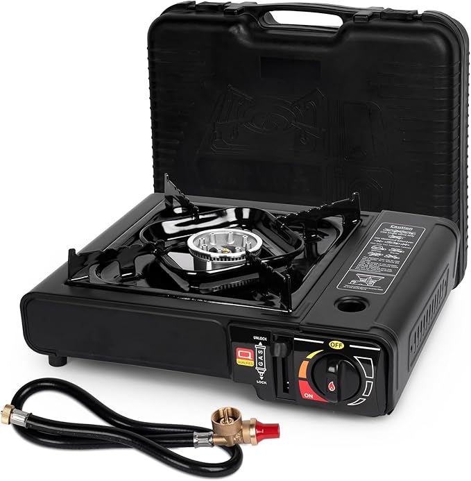 SHINESTAR Dual Fuel Stove with Butane & Propane Compatibility, Portable Camping Stove for Outdoor Cooking, Propane Adapter...