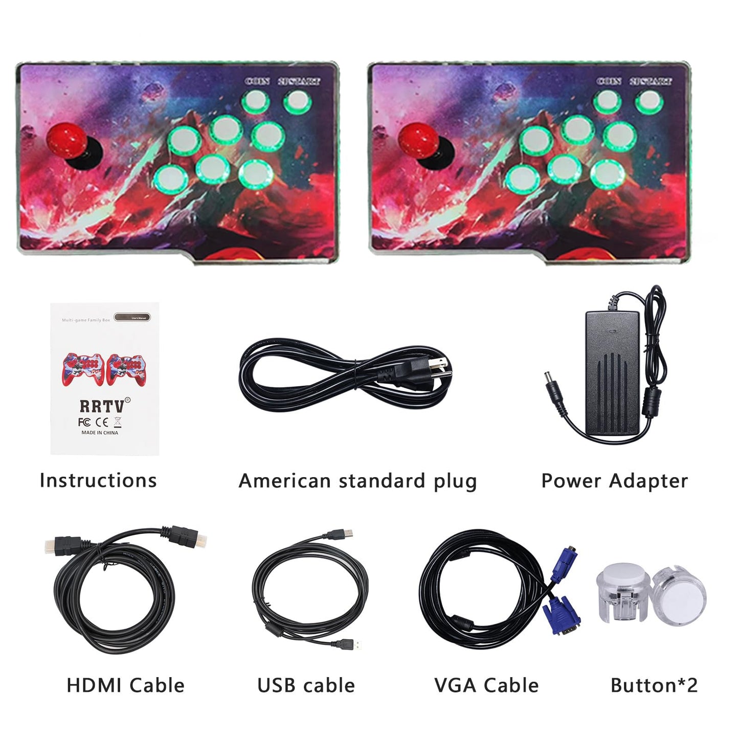 VEGAMED 3D Pandoras Box with 31800 Classic Games Installed, Separate 2 in 1 Arcade Game Console, Support 3D, 1280x720 Full HD, Search/Save/Hide/Pause Game up to 4 Players