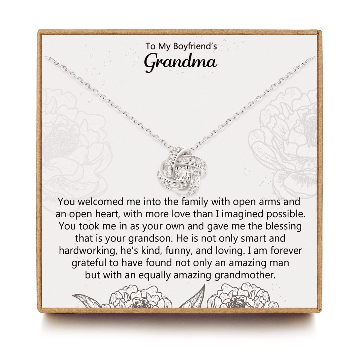 NOURISHLOV To Boyfriend's Grandma Necklace - Sentimental Gift for Grandma on Mother's Day, Birthday, or Christmas