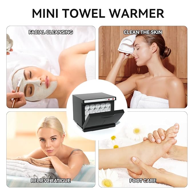 Hot Towel Warmer for Spa, 9L Small Professional Mini Towel Warmer Cabinet for Facial, Esthetician Towel Heater for Beauty&Salon(9L-Black)