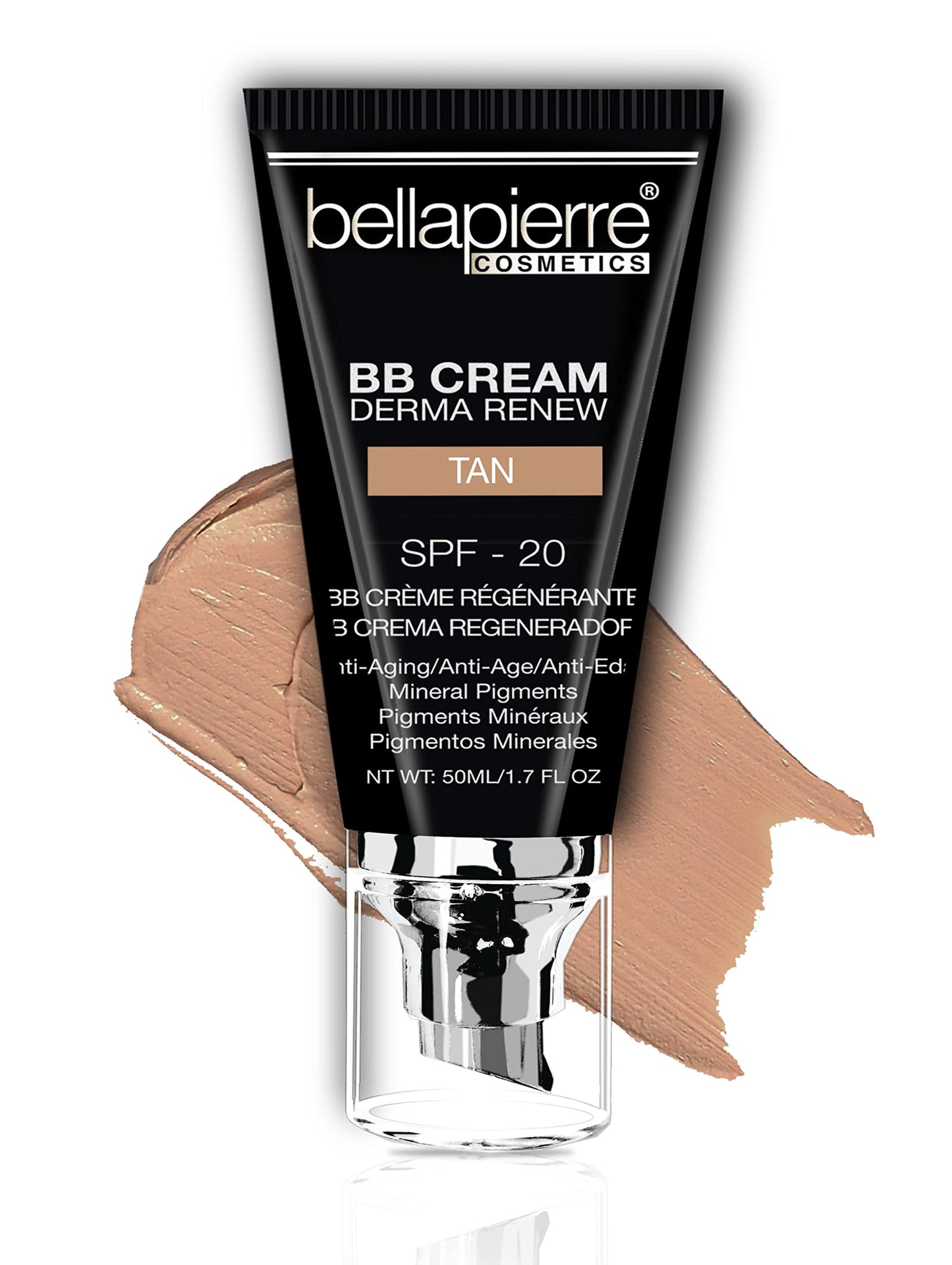 Bellapierre BB Cream SPF 20 - Mineral Sunscreen & Liquid Foundation, Lightweight Face Moisturizer with Buildable Coverage, Matte