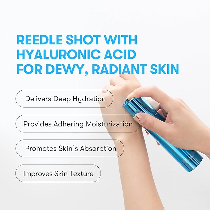 VT COSMETICS Hydrop Reedle Shot 100 Serum with Hyaluronic Acid & Hydrating Exosome Microneedling Formula, Korean Skin Booster, 1.69 fl oz(50ml)