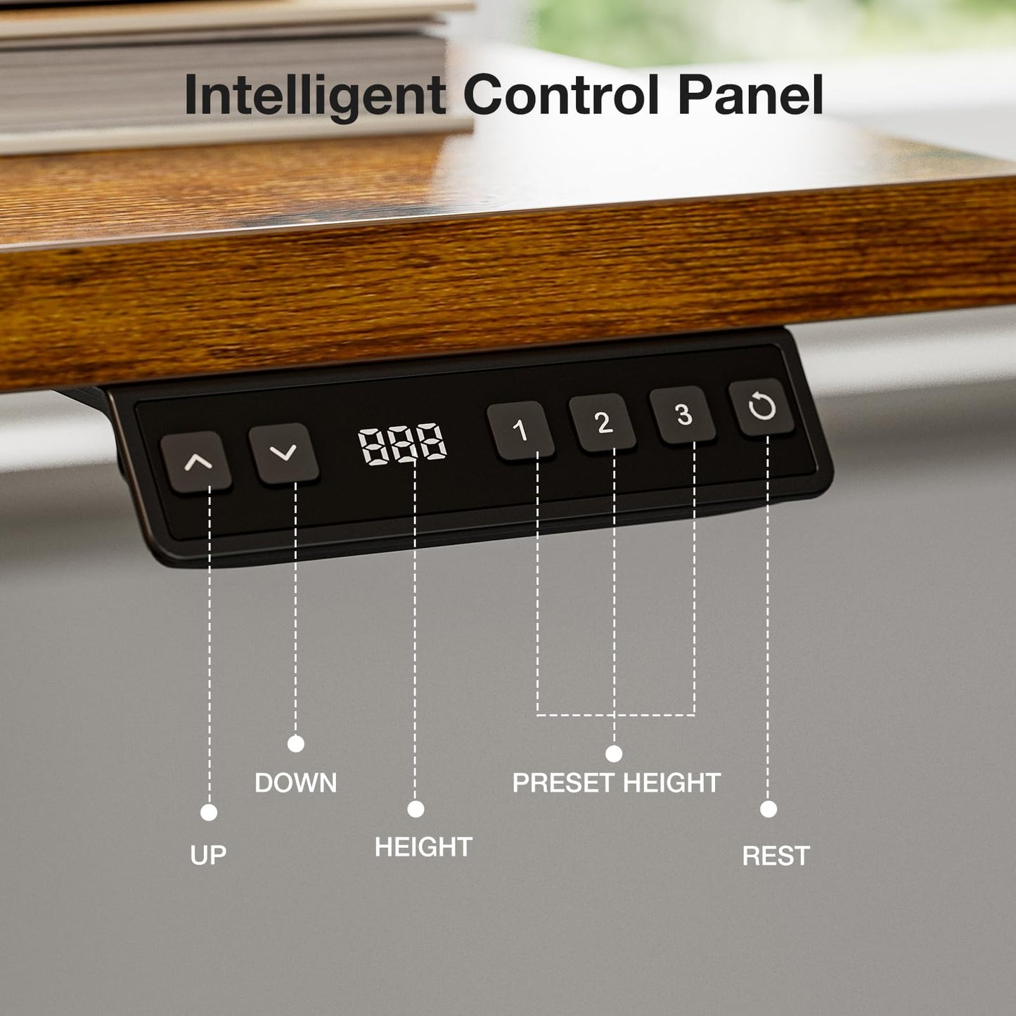 Muvai 59 Inch L Shaped Standing Desk Adjustable Height with Cable Management Tray,Gaming Electric Corner Standing Desk, Sit Stand Computer Table with Reversiable Splice Board,Rustic Brown