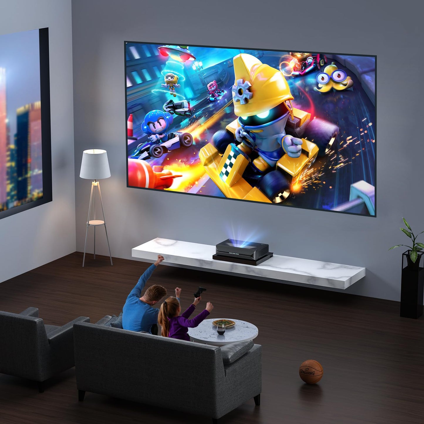 NexiGo AS200 Motorized Sliding Tray for Ultra Short Throw (UST) Projector, Extend Up to 150 Inch Picture, Auto Retractable Tray Telescopic design, Smart Sync with projector power