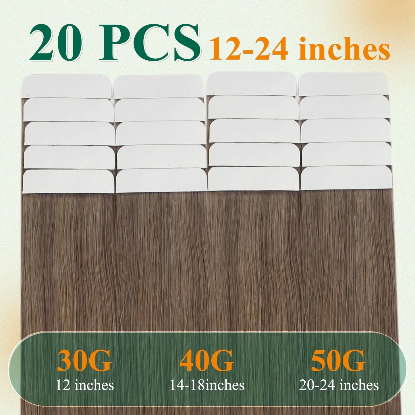 Easyouth Tape in Human Hair Extensions Blonde Balayage Tape Hair Extensions Real Human Hair Light Brown Ombre Ash Blond with Pla