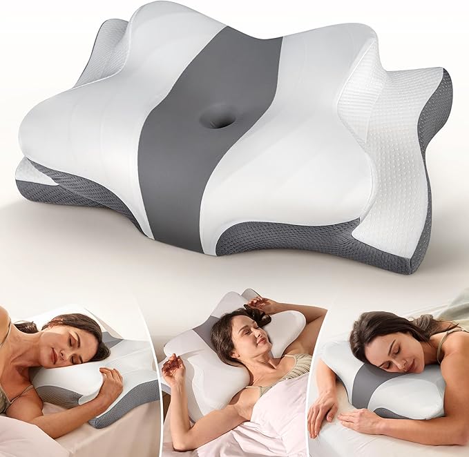 Cozyplayer True Cooling Cervical Neck Pillow for Pain Relief, Ergonomic Side Sleeper Pillow for Neck Support, Odorless Ort...