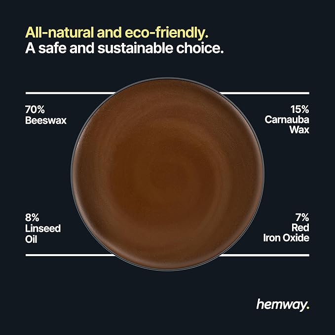Hemway Premium Dark Oak Beeswax Furniture Wax Polish 200ml / 6.8fl oz | & 2 Lint-Free Cloths | Natural Polish and Protect for Modern & Antique Wood and Chalk Furniture Paint