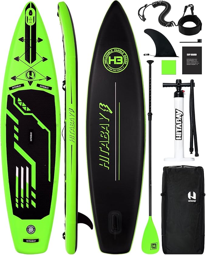 Inflatable Stand Up Paddle Board with Premium SUP Accessories & Camera Mount, Inflatable Ultra-Light (17.3lbs) Paddle Boar...