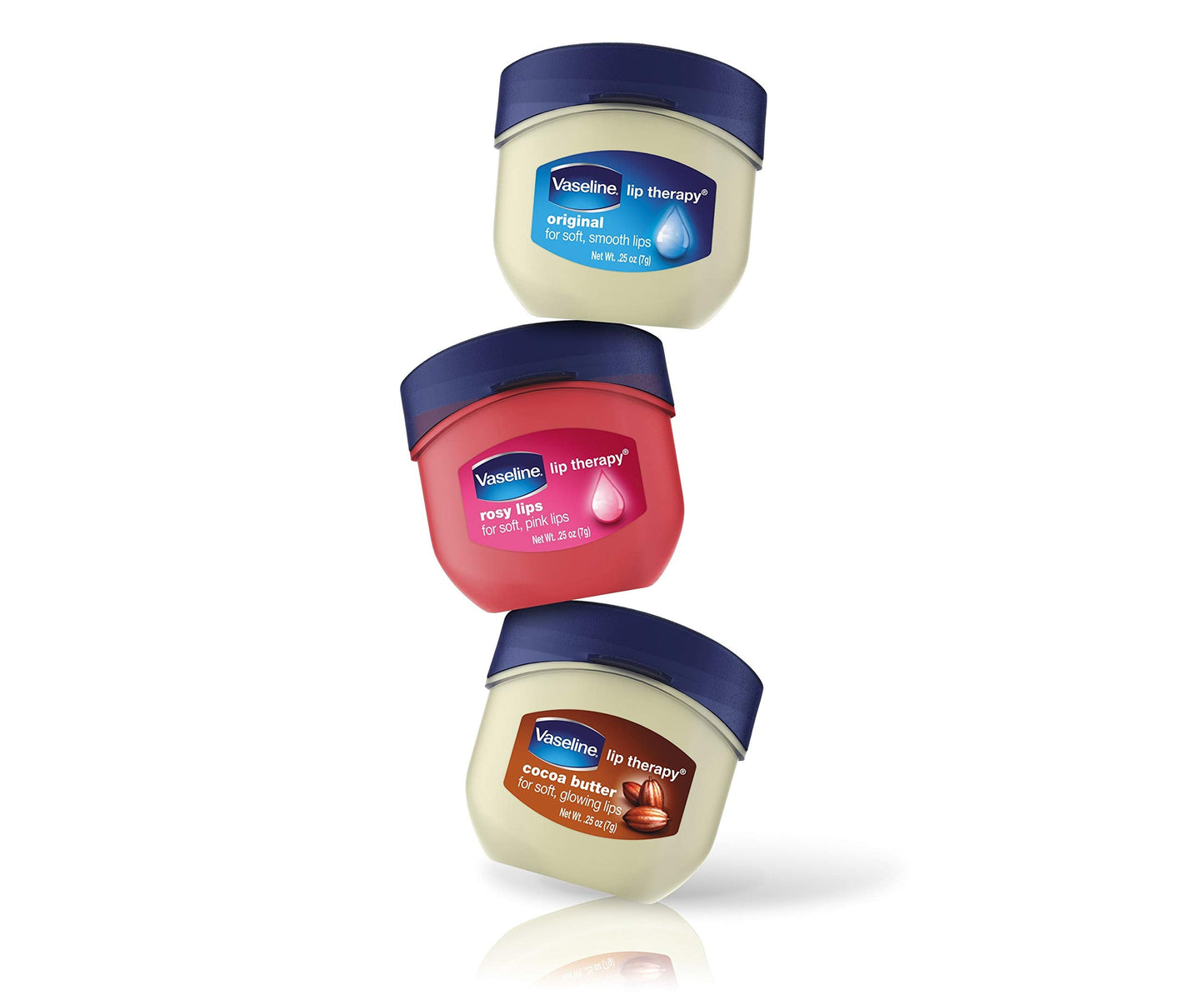 Vaseline Lip Therapy Rosy Lips Mini - Rose-Tinted Lip Balm, Moisturizer for Soft, Pink Lips, 0.25 Oz Ea