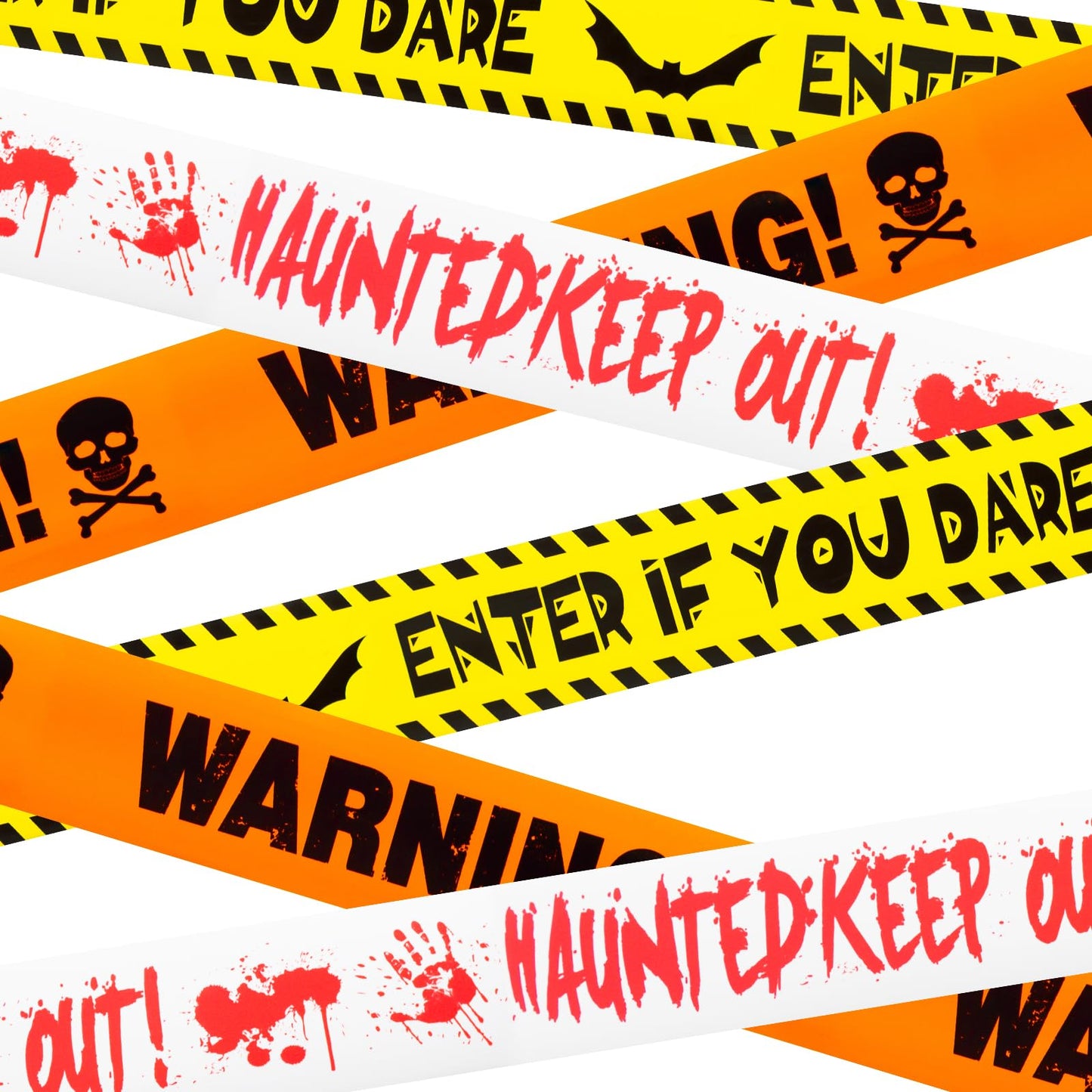 ONFAON Halloween Decorations, 3inx90ft Caution Tape Halloween Party Decorations Indoor for Haunted Houses, Party, Door, Danger Areas Decor(3 Pcs)
