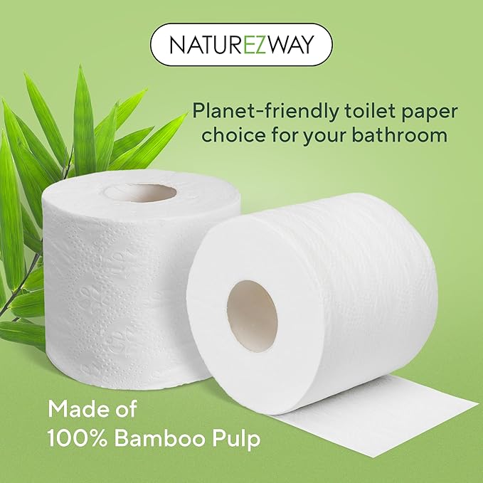 NatureZway Bamboo Toilet Paper – 24 Pack | Ultra Soft, Eco-Friendly, 2-Ply, Tree-Free, Septic & RV Safe | 100% Bamboo Pulp, Strong & Clog-Free Bath Tissue
