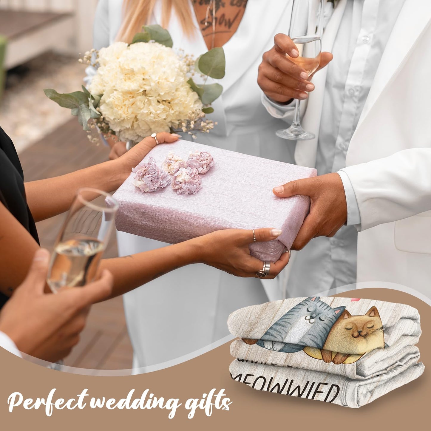 Ueedklaayy Wedding Gifts for Couples, 2025 Bridal Shower Gift, Funny Wedding Gifts for Newlyweds, Couples Personalized Engagement Presents for Bride to Be Married Favors Blanket