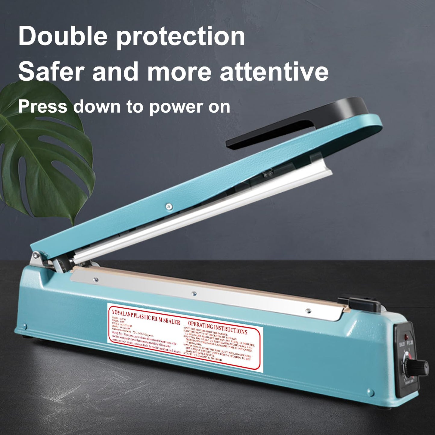 Metal body,Impulse Heat Sealer Manual Bags Sealer Heat Sealing Machine 8 Inch Impulse Sealer Machine for Plastic Bags PE PP Bags with Extra Replace Element Grip