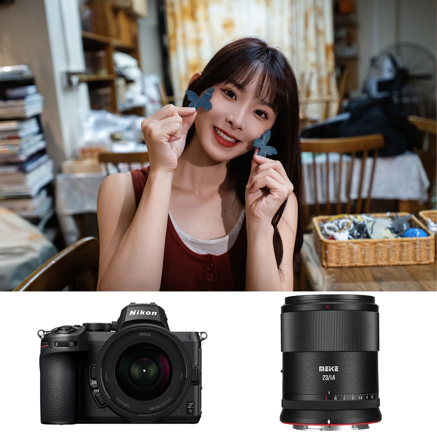 Meike 23mm F1.4 Ultra Wide Angle APS-C Frame STM Auto Focus Lens Fixed Prime Portrait Lenses for Nikon Z Mount Mirrorless Cameras Z30 Z50 Z fc and for Z5 Z6 Z7 Z9 Z6II Z6III Z7II Under APS-C Mode