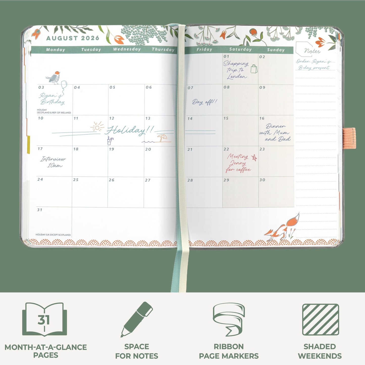 Boxclever Press Everyday 2026 Diary A5 Week to View runs Jan - Dec'26. Luxury Diary 2026 & Notebook In One! Stunning A5 2026 week to view