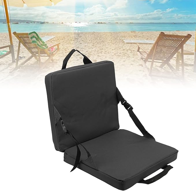 Alomejor Stadium Seat with Back Support, Outdoor Chair Foldable Soft Sponge Cushion for Sports Fans, Beach Lovers, and Outdoor Events
