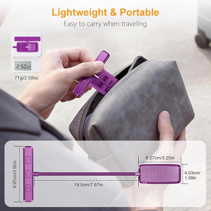 Gritin 19 LED Rechargeable Book Light for Reading in Bed with Memory Function- Eye Caring 3 Color Temperatures,Stepless Dimming Brightness,80 Hrs Runtime Clip on Light for Book Lovers-Dark Purple