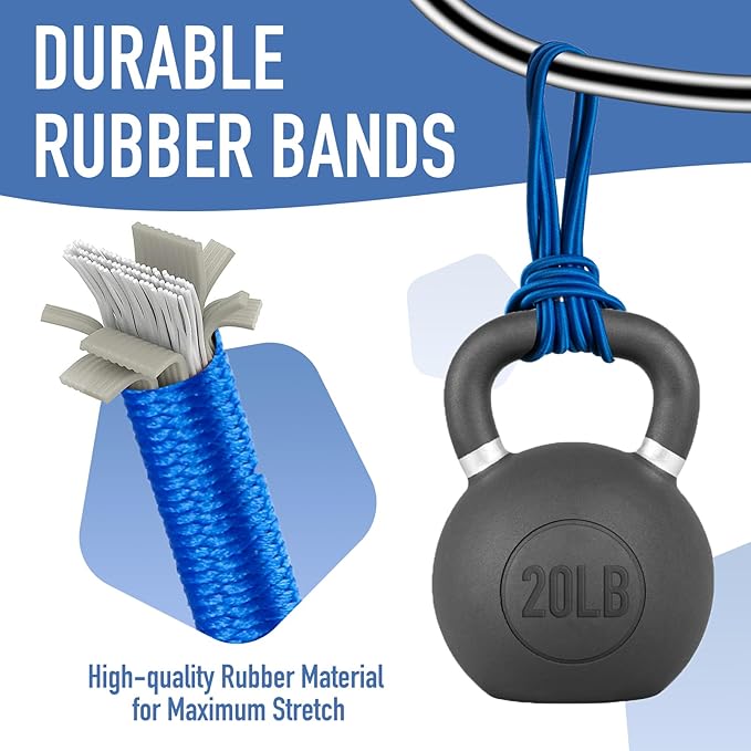 Garbage Can Rubber Bands, Heavy-Duty Garbage Bag Holder for 32-55 Gallon Bins, Large Trash Can Rubber Bands with High Elasticity, Band to Hold Trash Bags in Place, Set of 3 in Black, Blue, Green
