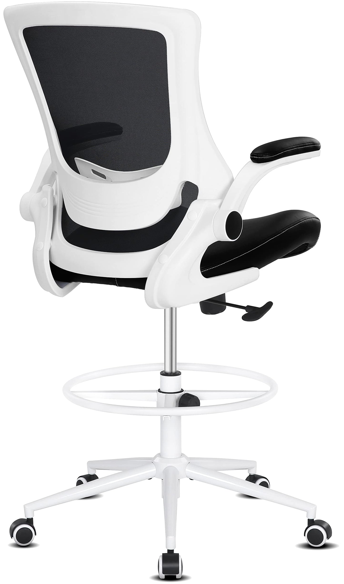 Misolant Drafting Chair, Tall Office Chair for Standing Desk, High Office Chair with Adjustable Lumbar Support and Footrest Ring, Standing Desk Chairs Adjustable Height