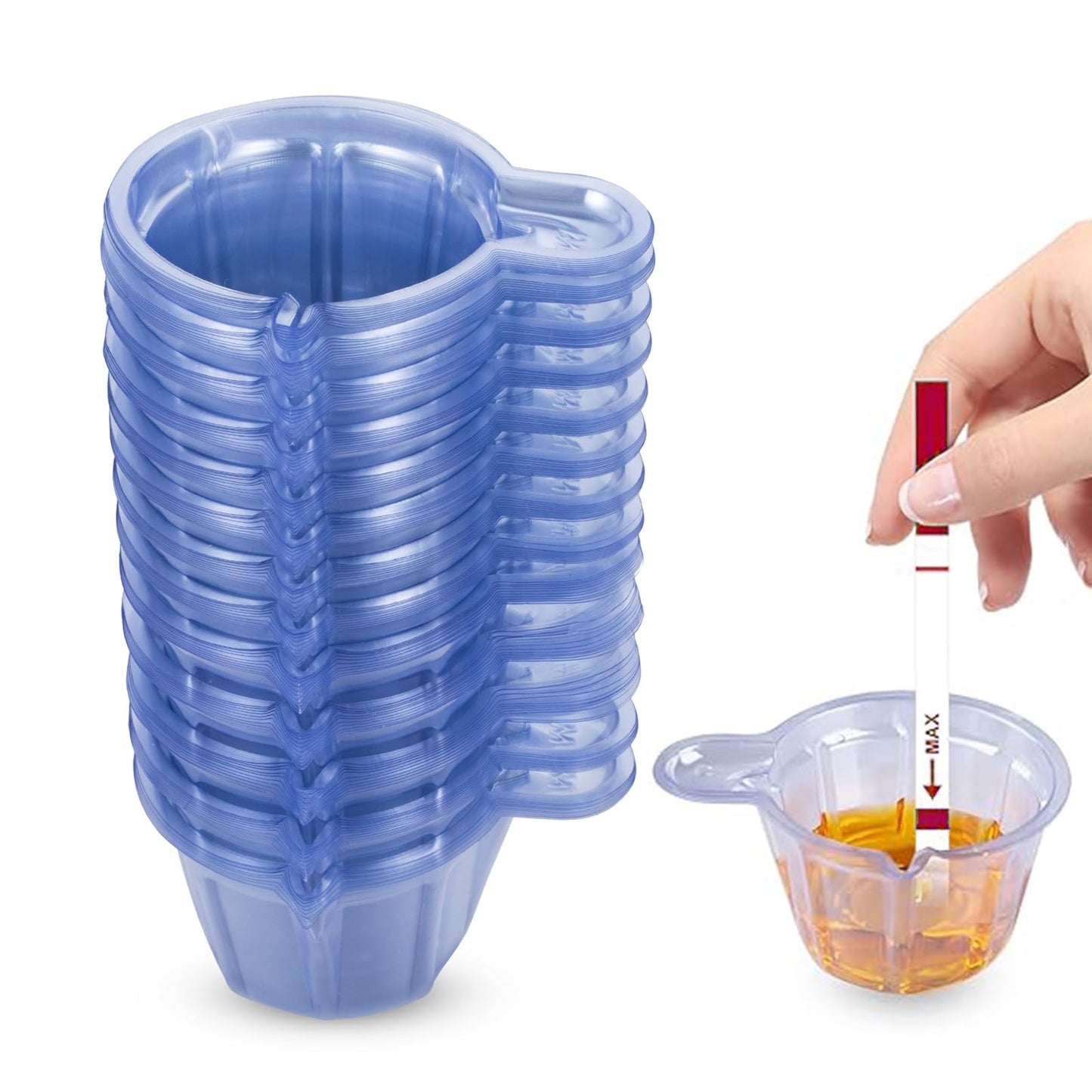 130 Pack Disposable Urine Cups, 40ml Thicken Plastic Urine Specimen Container Cups Disposable Urine Cups, Clear Easy to Collect Urine for Cups for Pregnancy Test, Ovulation Test, pH Test
