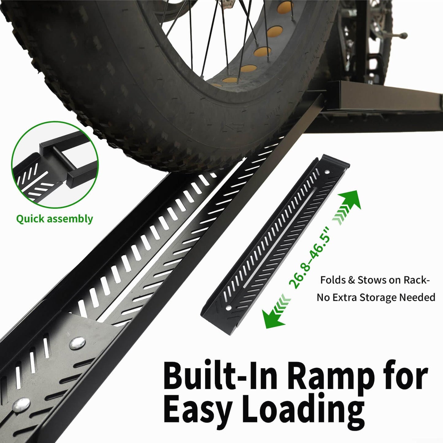 Bike Rack Hitch Mount with Ramp for 2 Bikes – Platform Ebike Rack with Anti-Theft Lock Fits Fat Tires up to 220 lbs – Foldable & Tilt Electric Bike Rack for SUV, Truck, RV – 2 Inch Receiver