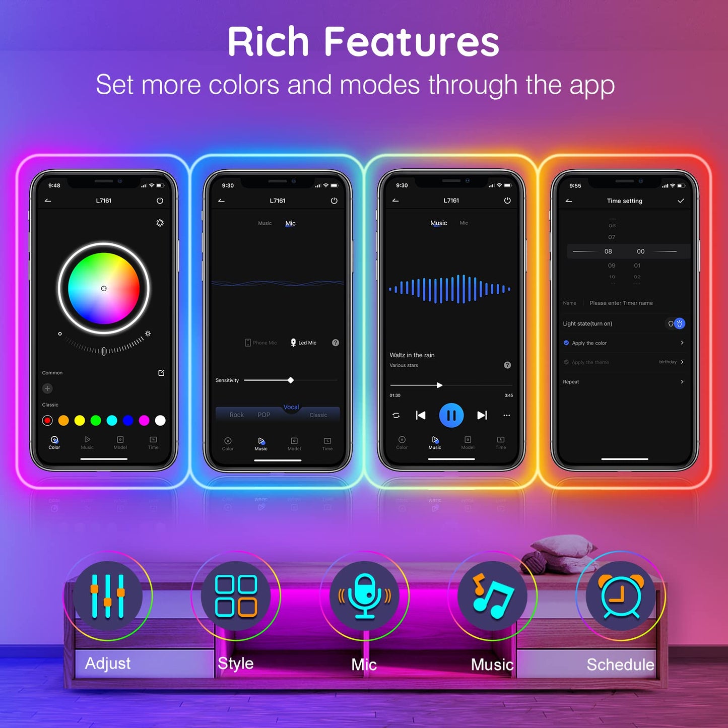 AILBTON 32.8FT Led Neon Rope Lights Control with App/Remote,Flexible Led Rope Light,Multiple Modes,IP65 Outdoor RGB Lights Waterproof,Music Sync Gaming Led Neon Strip Light for Bedroom Decor