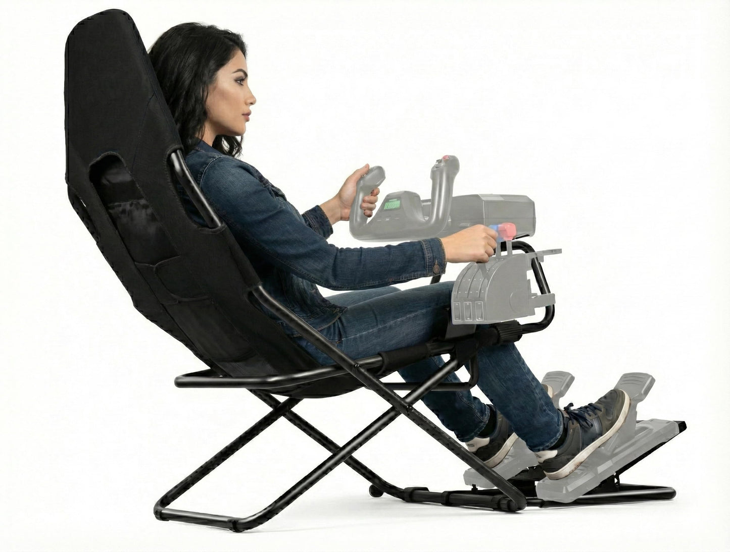 Conquer Racing Simulator for Logitec, Thrustmaster, Fanatec, Portable Folding Race Sim Cockpit for G920 G29 G923, T248X T248 T300 T150 458 TX Simagic Moza Xbox PS5 PS4 PC Logitec G Flight