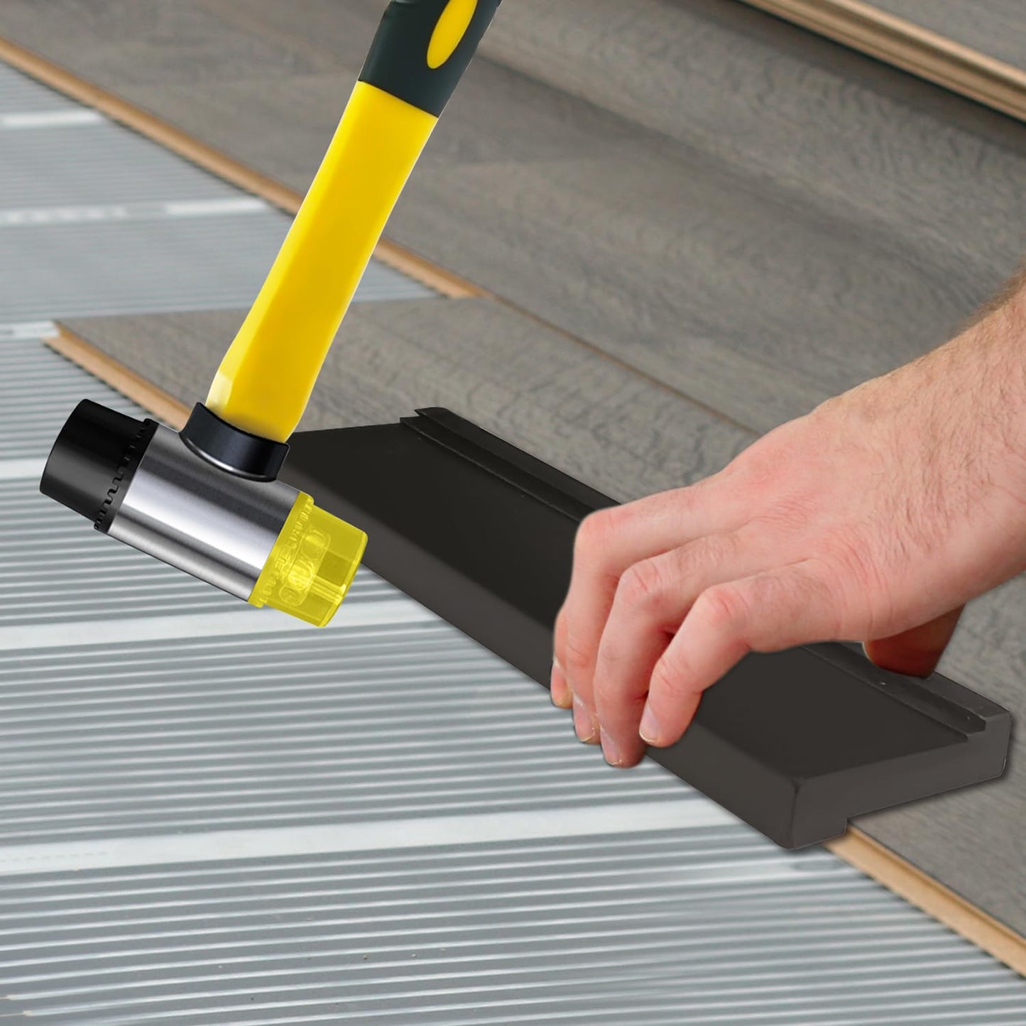 NAACOO Tapping Block for Vinyl Plank Flooring, 3 Edges - Meet Different Floor Thickness. Double Sided with Notches - Use for Tongue&Groove or Click-Lock Floor, Universal Laminate/Vinyl Flooring Tools.
