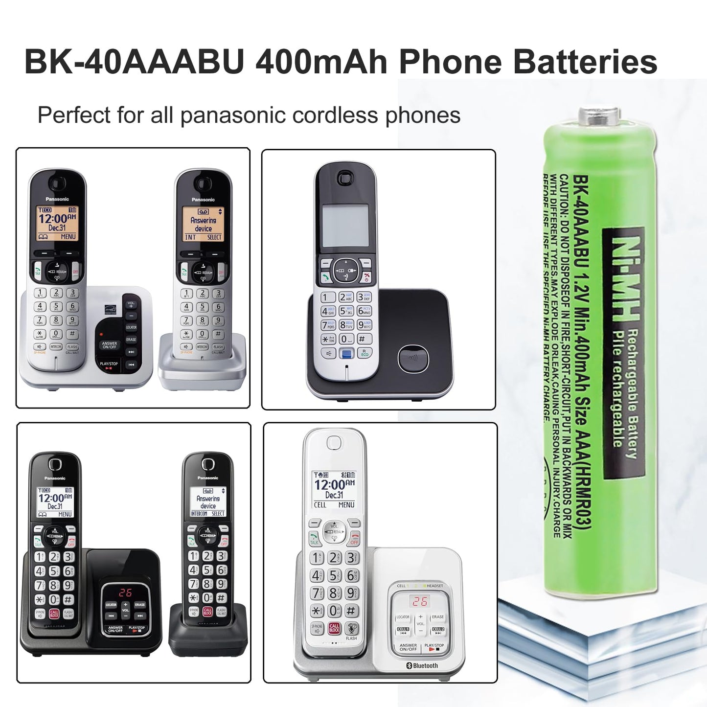 Osim 6Pack Bk-40Aaabu Ni-Mh Aaa Rechargeable Batteries 1.2V Aaa Ni-Mh Rechargeable Batteries 400Mah For Panasonic Cordless Phone