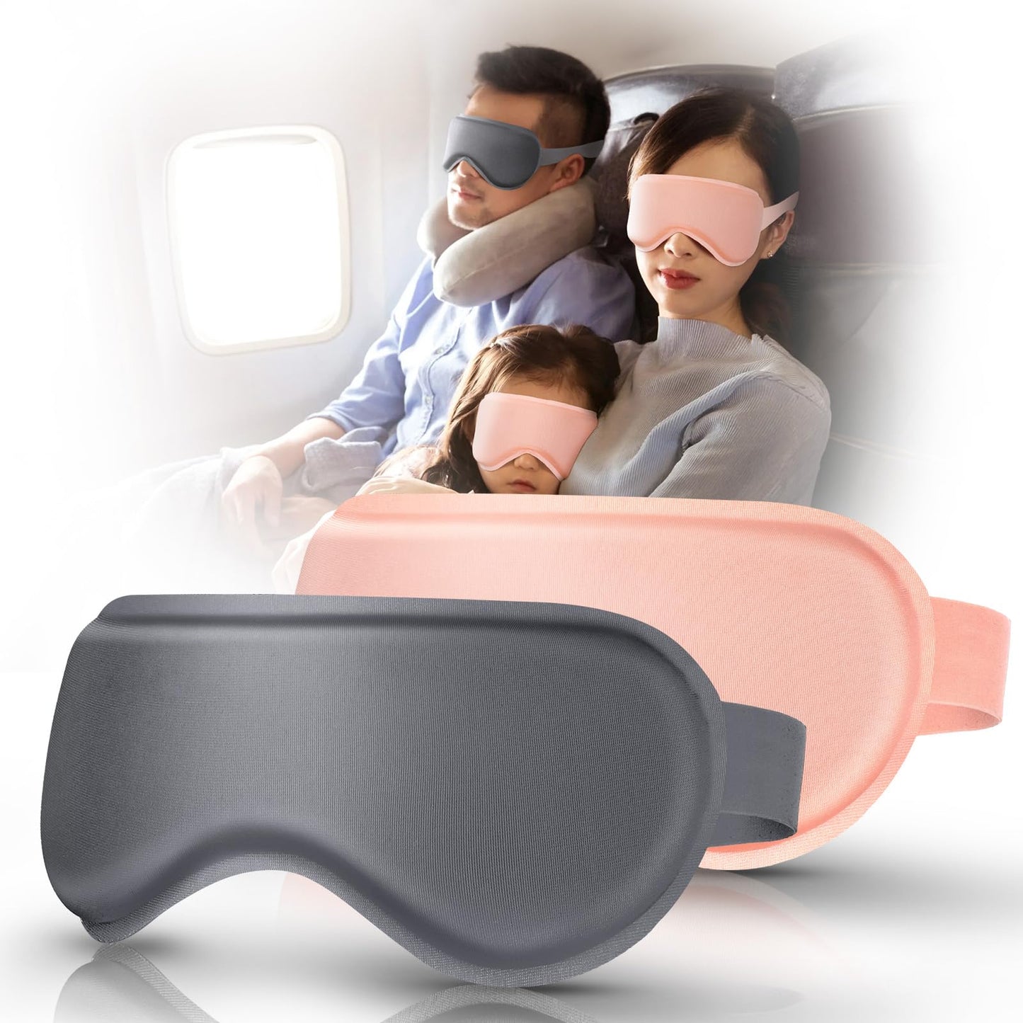 Luguiic 2Pack Gel Cooling Eye Mask, Reusable Cold Eye Masks for Sleep Hot&Cold Therapy Compress Ice Pads for Puffiness, Dark Circles, Dry Eyes, Headaches, Stress Relief (Pink/Grey)