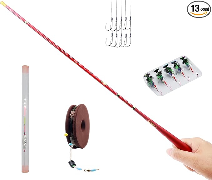 Wisbait Tenkara Rod Fly Fishing Rod Kit - Kids Fishing Pole Small Stream Collapsible Fly Poles All Waters Quality Carbon T...